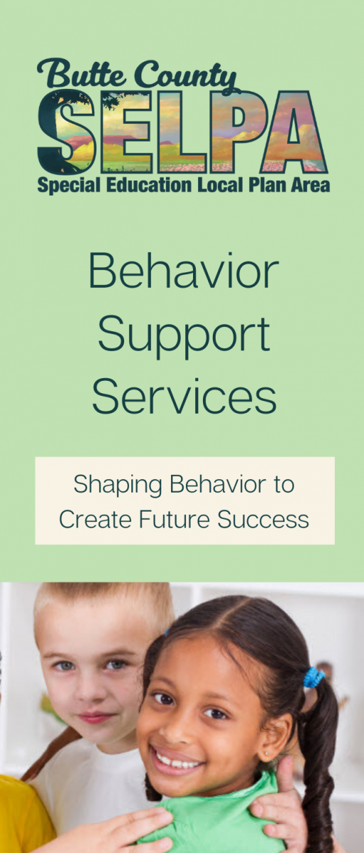 Front cover of SELPA brochure on behavior support services.