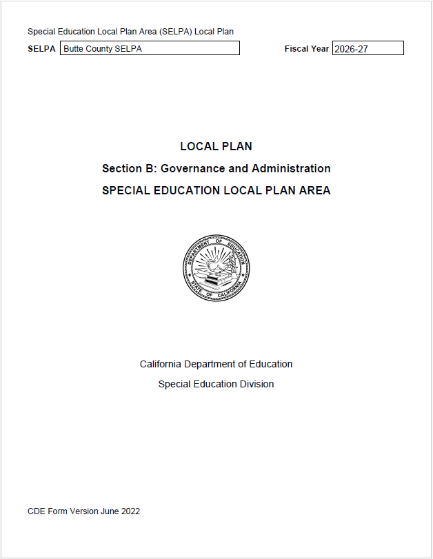 image of the first page of the Local Plan Section B Governance and Administration