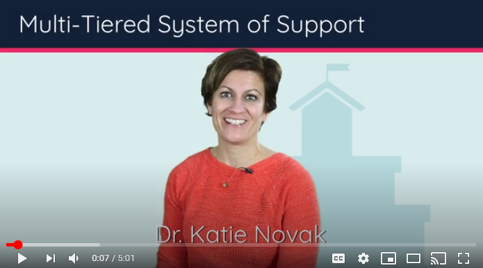Image of Dr. Katie Novak at the beginning of a video on MTSS that is linked from YouTube.